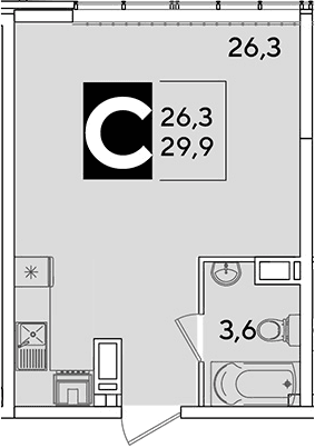 Продается 1-комн. квартира, 29.9 м²