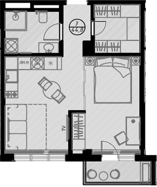 Продается 1-комн. квартира, 41.6 м²