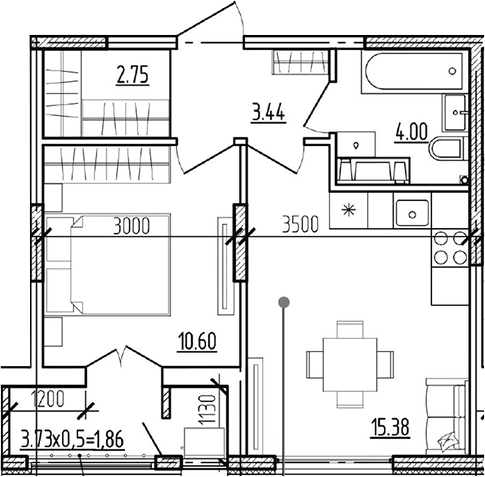 Продается 2-комн. квартира, 36.17 м²