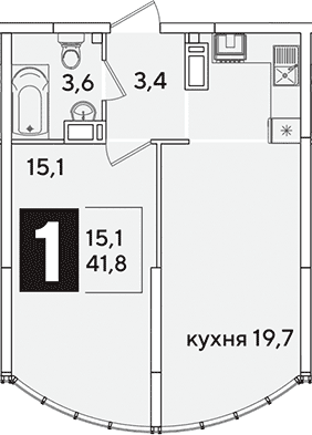 Продается 2-комн. квартира, 41.8 м²
