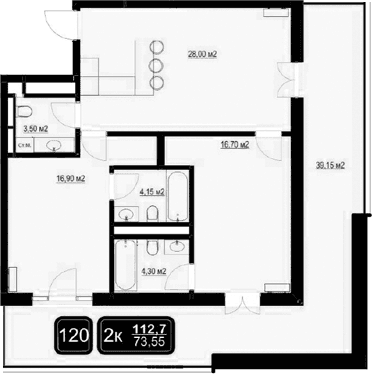 Продается 3-комн. квартира, 73.55 м²