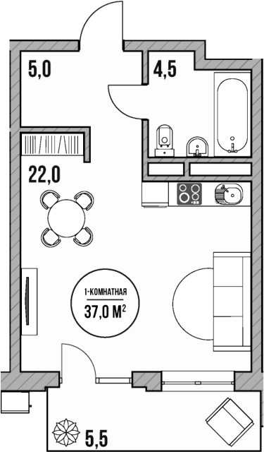 Продается 1-комн. квартира, 31.5 м²