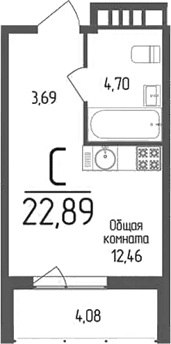 Продается 1-комн. квартира, 20.85 м²
