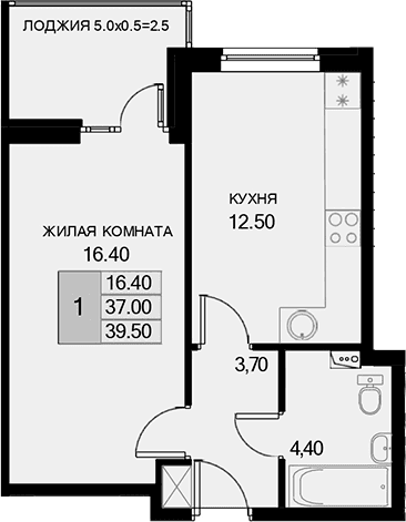 Продается 1-комн. квартира, 37 м²
