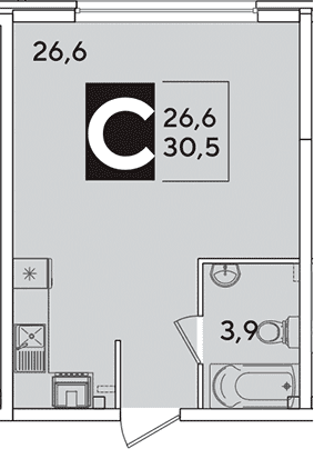 Продается 1-комн. квартира, 30.5 м²