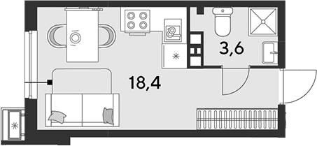 Продается 1-комн. квартира, 22 м²