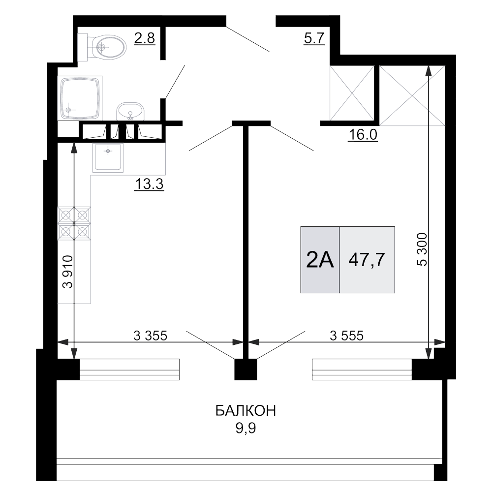 Продается 2-комн. квартира, 37.8 м²