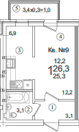 Продается 1-комн. квартира, 25.3 м²