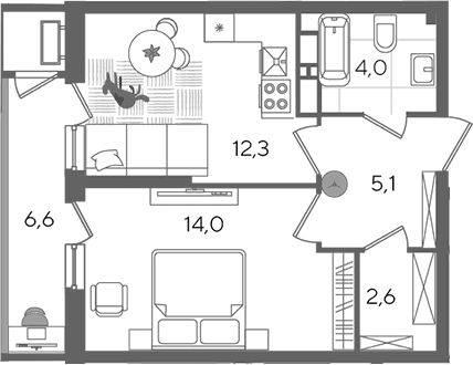 Продается 1-комн. квартира, 38 м²