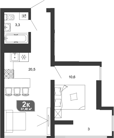 Продается 1-комн. квартира, 36.4 м²