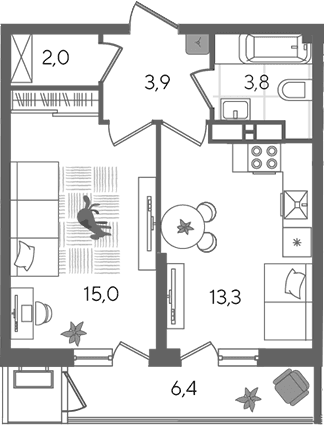 Продается 1-комн. квартира, 38 м²