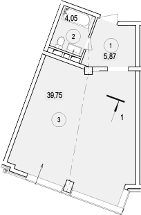 Продается 1-комн. квартира, 49.67 м²