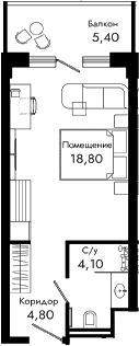 Продается 1-комн. квартира, 27.7 м²