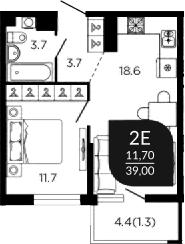 Продается 2-комн. квартира, 38.9 м²