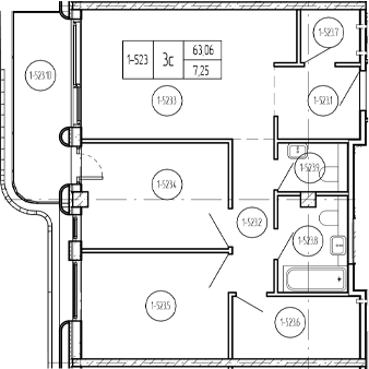 Продается 3-комн. квартира, 64.18 м²