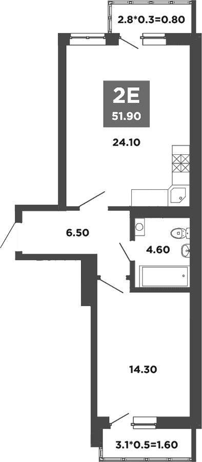 Продается 2-комн. квартира, 49.5 м²