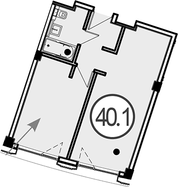 Продается 1-комн. квартира, 40.1 м²
