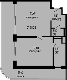 Продается 1-комн. квартира, 56.9 м²