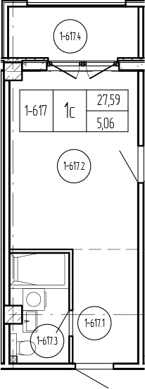 Продается 1-комн. квартира, 27.6 м²