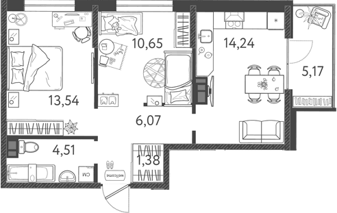Продается 3-комн. квартира, 50.39 м²