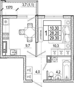 Продается 1-комн. квартира, 28.2 м²