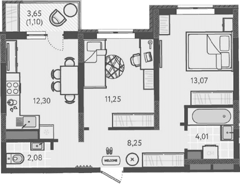 Продается 2-комн. квартира, 50.96 м²