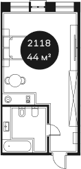 Продается 1-комн. квартира, 43.59 м²