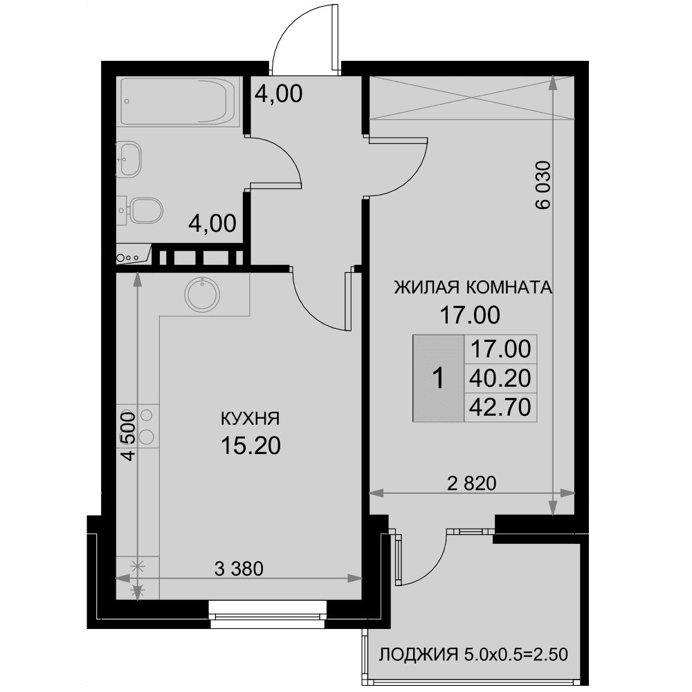 Продается 2-комн. квартира, 40.2 м²