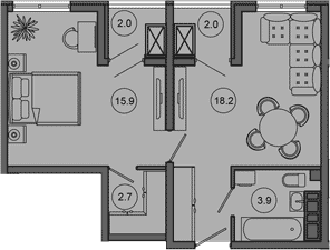 Продается 2-комн. квартира, 40.7 м²