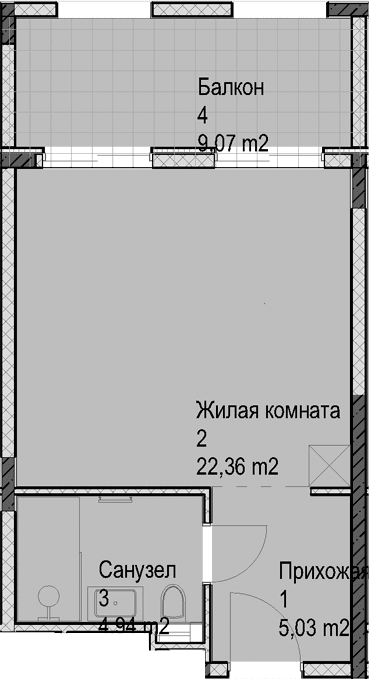 Продается 1-комн. квартира, 32.3 м²