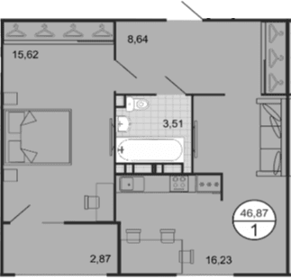 Продается 2-комн. квартира, 44 м²