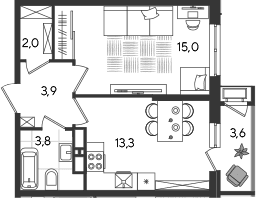 Продается 1-комн. квартира, 38 м²
