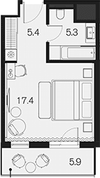 Продается 1-комн. квартира, 28.1 м²