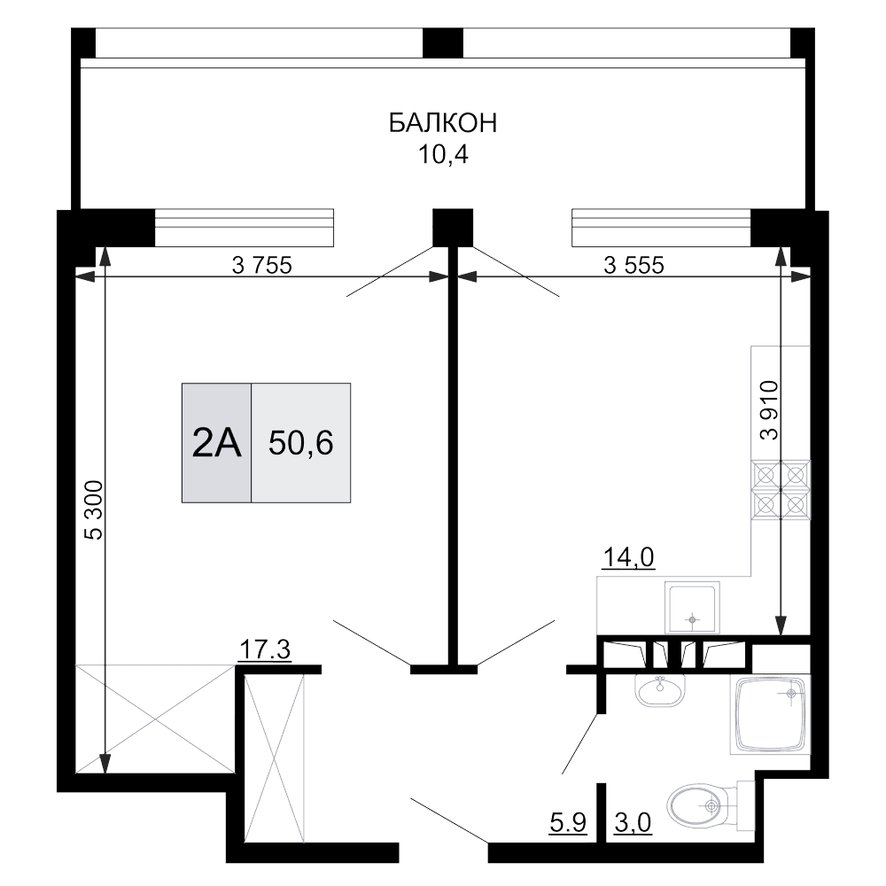 Продается 2-комн. квартира, 40.2 м²