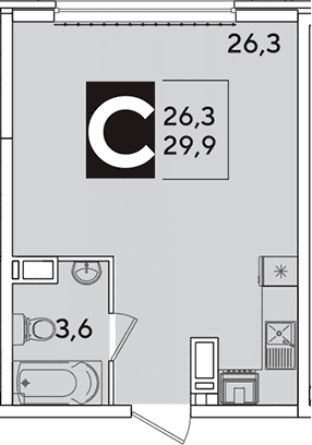 Продается 1-комн. квартира, 29.9 м²