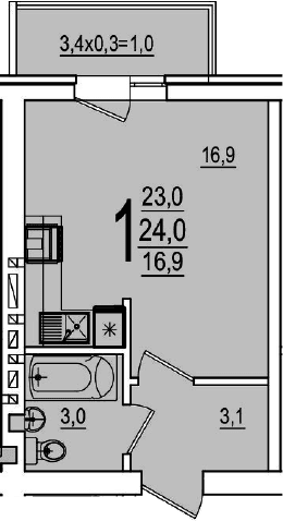 Продается 1-комн. квартира, 23 м²