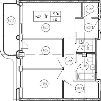 Продается 3-комн. квартира, 64.18 м²