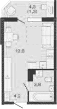 Продается 1-комн. квартира, 20.8 м²