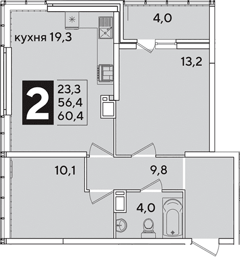 Продается 3-комн. квартира, 56.4 м²