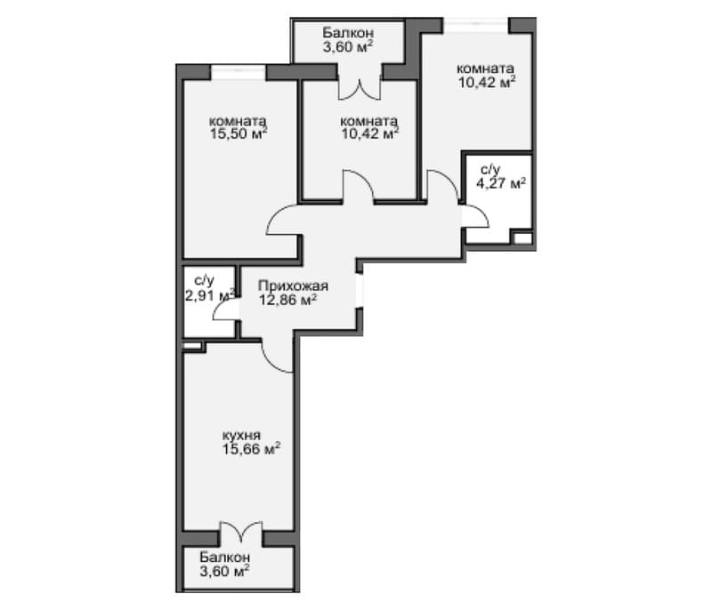Продается 3-комн. квартира, 66.35 м²