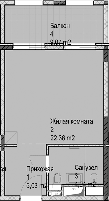 Продается 1-комн. квартира, 32.3 м²