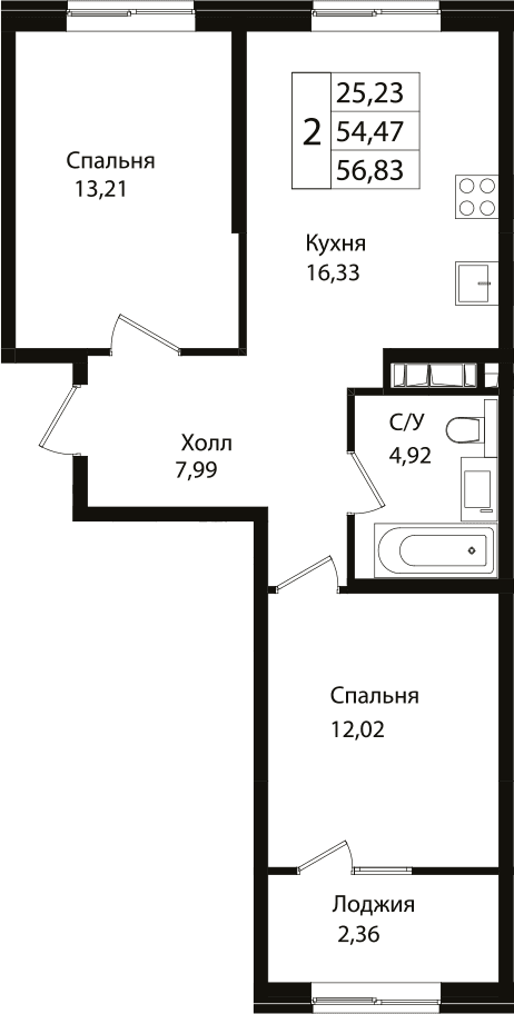Продается 3-комн. квартира, 54.2 м²