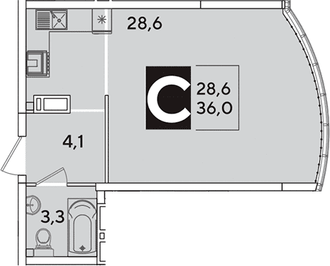 Продается 1-комн. квартира, 36 м²