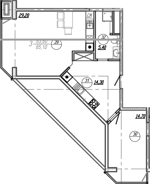 Продается 3-комн. квартира, 82.2 м²