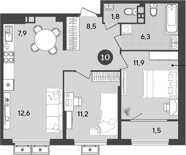 Продается 3-комн. квартира, 60.2 м²
