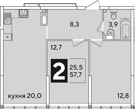 Продается 3-комн. квартира, 57.7 м²
