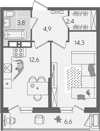 Продается 1-комн. квартира, 38 м²