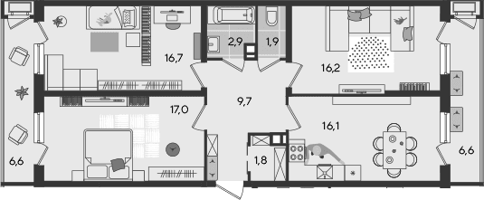 Продается 4-комн. квартира, 82.3 м²