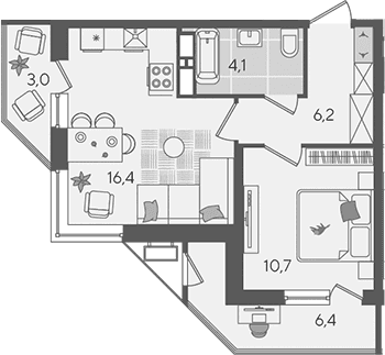 Продается 2-комн. квартира, 37.4 м²
