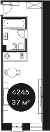Продается 1-комн. квартира, 36.87 м²